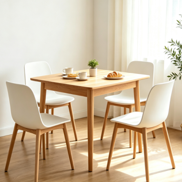 Small 2-Seater Wooden Dining Table Set
