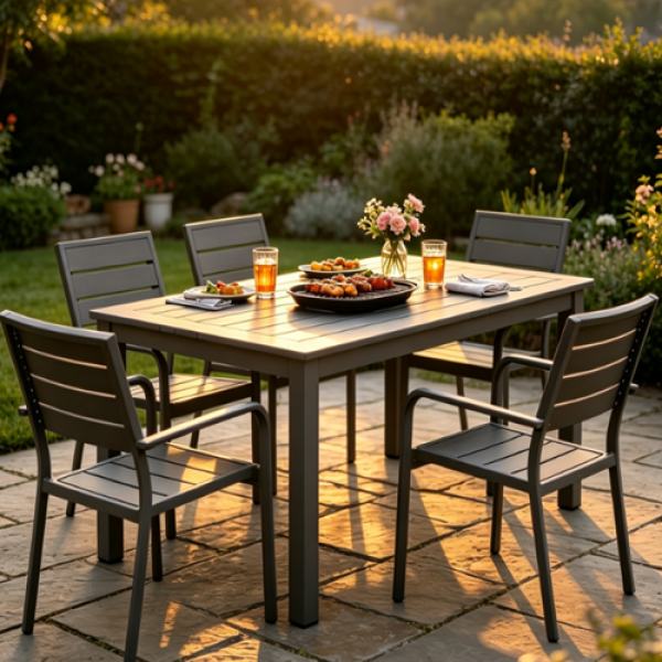 Weatherproof Grey Patio Dining Set
